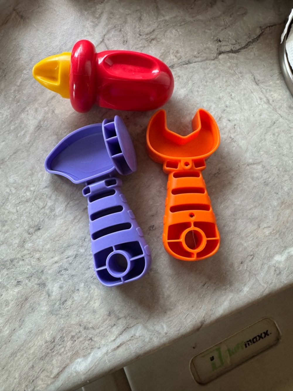 Children's Tool Toy Set - Red, Purple & Orange. With safety goggles